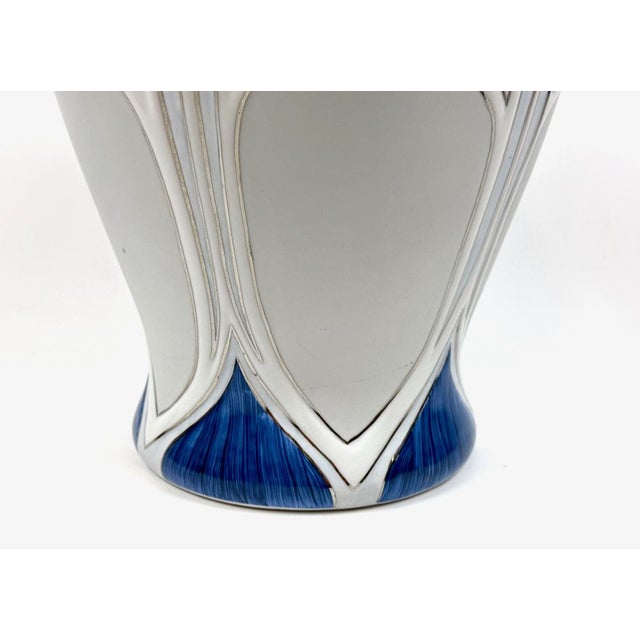 Ceramic Jugendstill Iris Porcelain Vase by Nagel, 1900s For Sale - Image 7 of 13