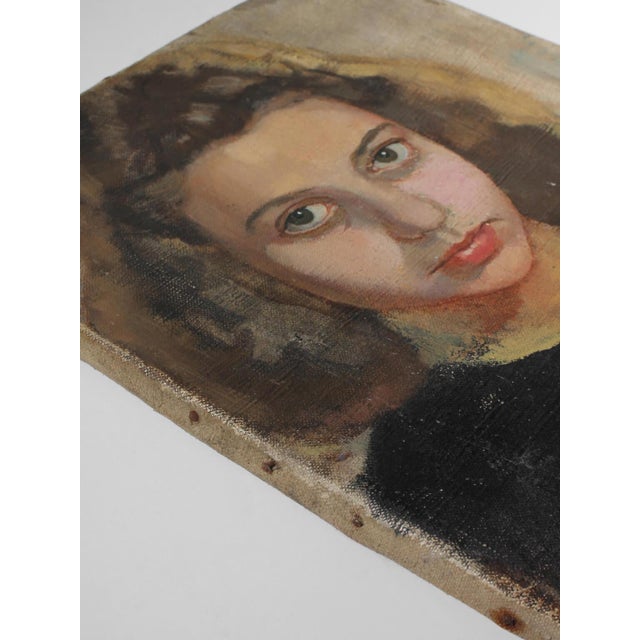A Portrait of a Young Woman, Oil on Canvas, Early 20th Century For Sale - Image 3 of 7