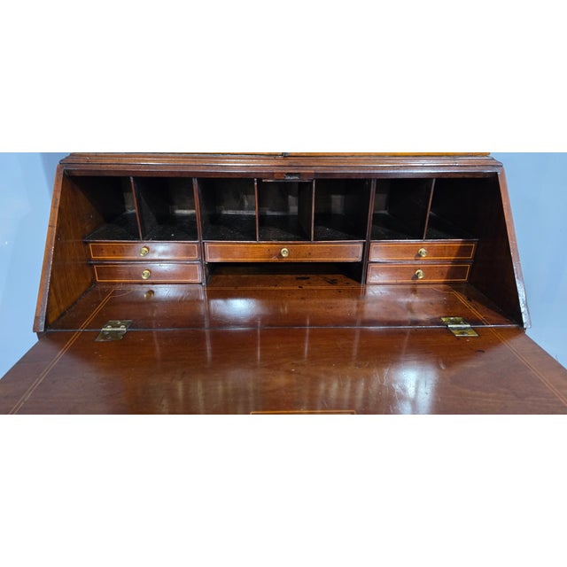 Georgian Inlaid Bureau Bookcase, 1790s For Sale - Image 14 of 18