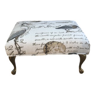 Vintage Crawford Richmond Brass Leg Footstool For Sale