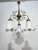 Gold Three-Light Liberty Style Pendant Light in Opal Glass, 1960 For Sale - Image 8 of 18