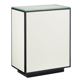 Currey & Company Ivory Lacquer Side Table For Sale