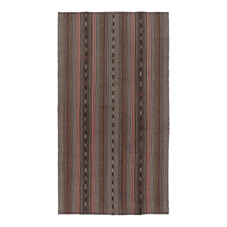 Vintage Persian Kilim, Muted Rose & Charcoal Stripes - Rug & Kilim For Sale
