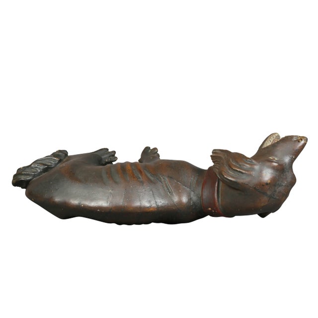 Wood Painted and Carved Wood Dog For Sale - Image 7 of 9