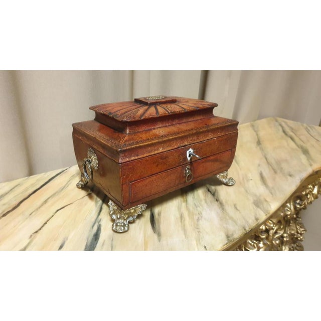 Regency Leather Sewing Box For Sale - Image 14 of 14