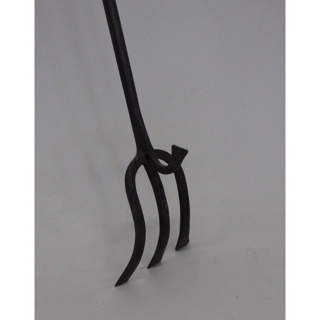 Mid-Century Modern Large Wrought and Forged Fireplace Trident For Sale - Image 3 of 8