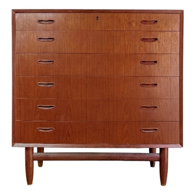 Vintage Danish Teak Chest of 6 Drawers, 1950s For Sale