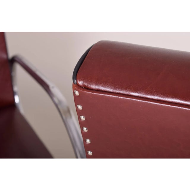 Burgundy Tubular Armchairs, 1930s, Set of 2 For Sale - Image 6 of 10