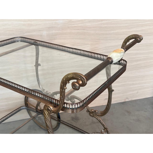 Late 20th Century Late 20th Century Baroque Bronze Two Tier Bar or Tea Cart For Sale - Image 5 of 18