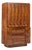 Lane Staccato Brutalist Mid Century Walnut Armoire Highboy Dresser For Sale