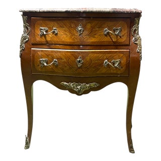 Louis XV Style Bombé Commode in Veneered Wood, 1930s For Sale