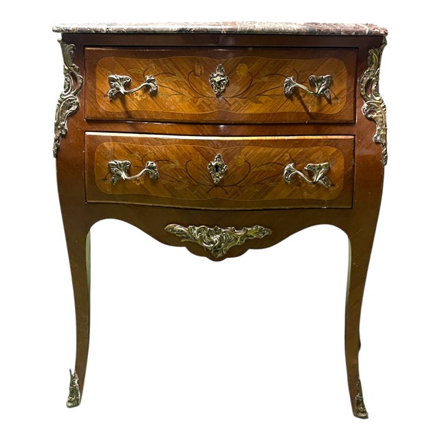 Louis XV Style Bombé Commode in Veneered Wood, 1930s For Sale