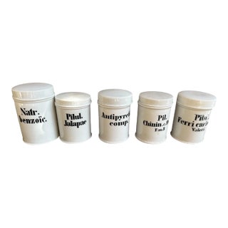 Set of 5 Antique German Apothecary Jars For Sale