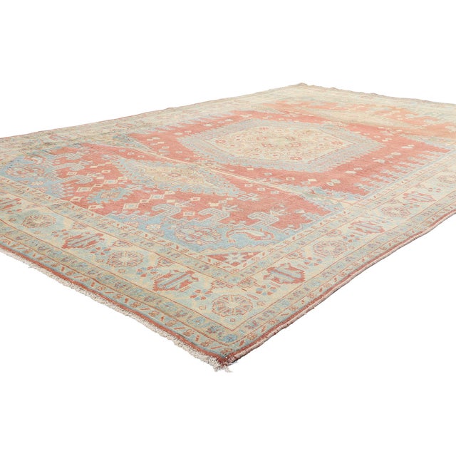 61353 Distressed Vintage Persian Viss Rug, 07'06 x 11'08. This hand-knotted wool distressed vintage Persian Viss rug...