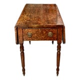 Antique Regency Mahogany Drop-Leaf Pembroke Table, 19th Century With Drawer Original Patina Lock and Castors For Sale