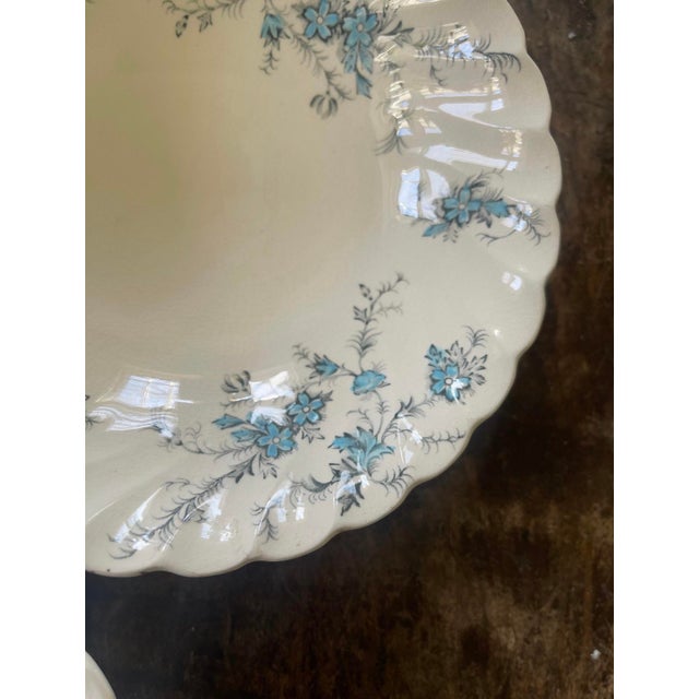 Early 20th Century Early 20th Century Blue and Black Staffordshire Forget Me Not 6 3/8” Bowls - Set of Eight (8) For Sale - Image 5 of 7