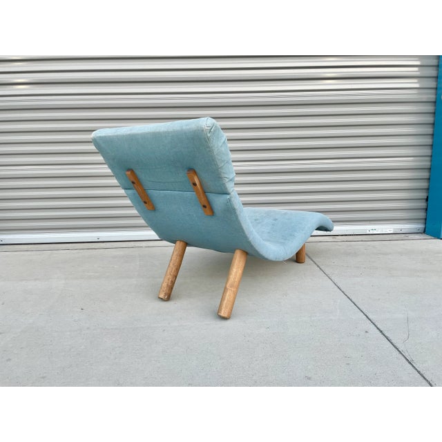 Blue Mid Century Wavy Chaise Lounge by Enrico Bartolini For Sale - Image 8 of 13