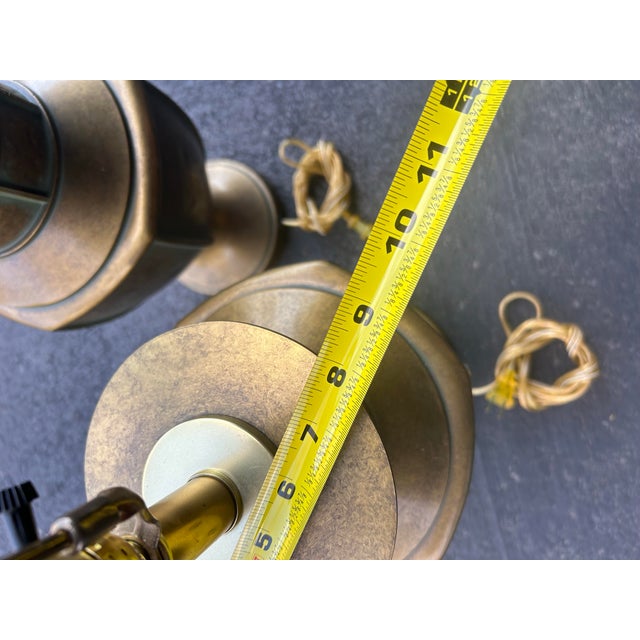 Mid 20th Century Hammered Metal Lamps - a Pair For Sale - Image 9 of 9