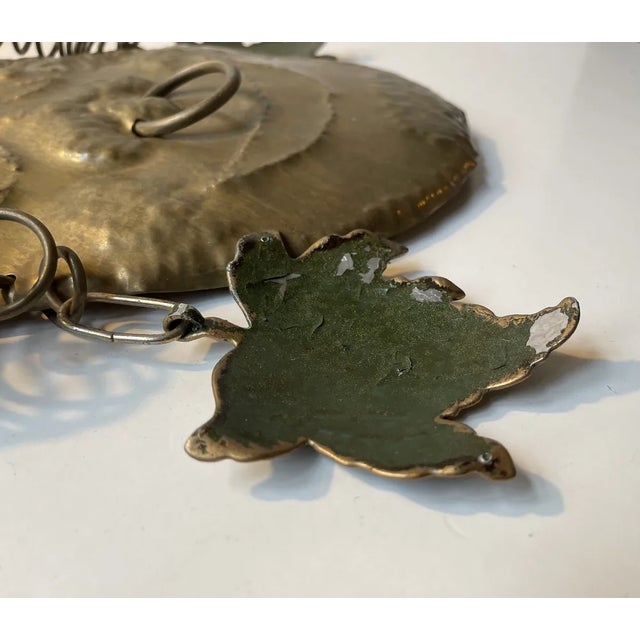 Vintage Brutalist Brass Wall Plaque with Nose and Earrings, 1970s For Sale - Image 6 of 9