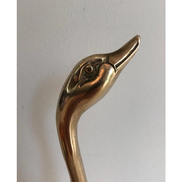 Paire of Brass Ducks, French, Circa 1970 - A Pair For Sale - Image 9 of 12
