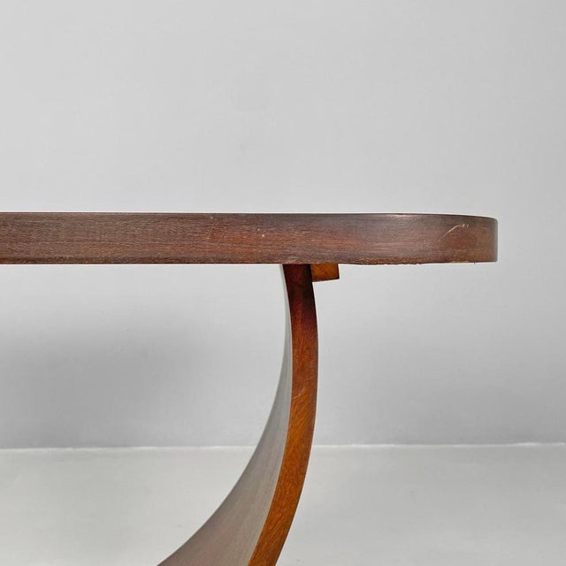 Italian Art Deco Wooden Coffee Table with Semicircle Legs, 1930s For Sale - Image 10 of 14