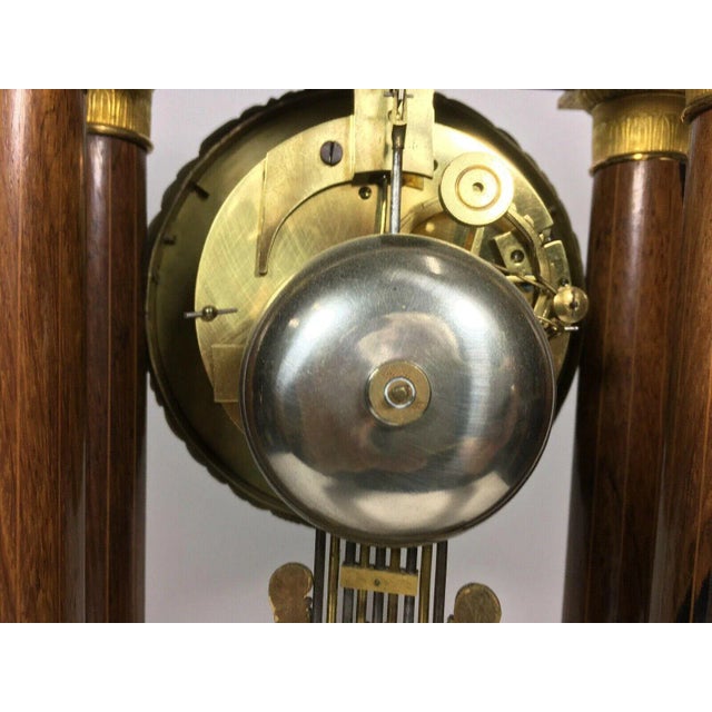 Wood 1838 French Empire Paris Portico Clock For Sale - Image 7 of 12
