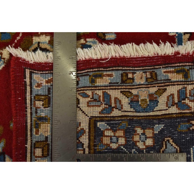 Kerman Rug 7’10” X 11’4” Red Wool Vintage Traditional Hand-Knotted Carpet For Sale - Image 15 of 15