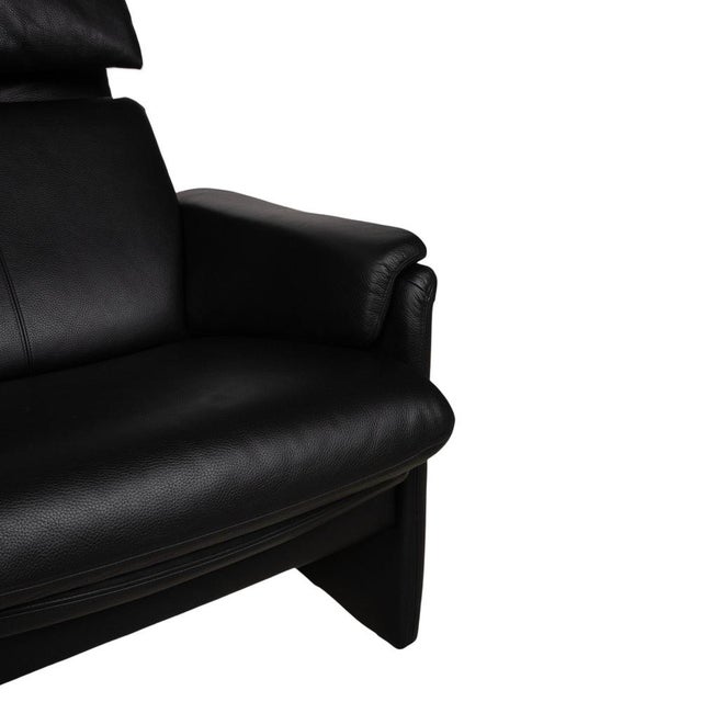 Animal Skin Lugano Black Leather Sofa from Erpo For Sale - Image 7 of 16