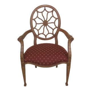Federal Style Web Back Open Armchair For Sale