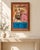 Vintage Spanish bullfighting textile poster dating from 1969, presented in an old rustic wooden frame. The textile depicts...