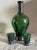 Vintage Green Glass Decanter Set- A Decanter and Two Glasses For Sale - Image 4 of 10