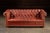 Vintage Burnt-Red Leather Tufted Chesterfield Sofa With Nailhead Trim For Sale - Image 4 of 18