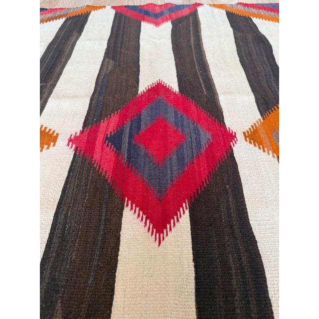 Third Phase Navajo Chiefs Blanket C. 1890 Handmade Native America Textile Square For Sale - Image 10 of 18