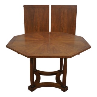 Baker Neoclassical Octagonal Column Base Dining Room Table For Sale