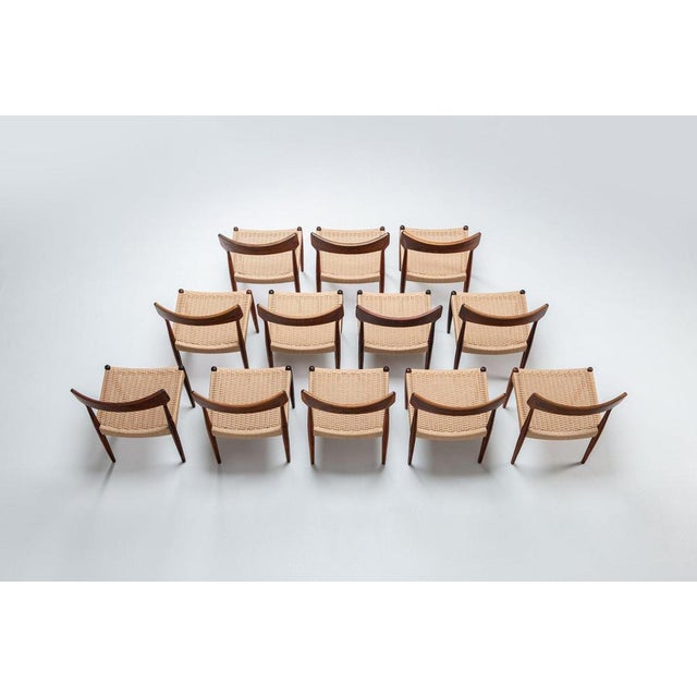 Large Dining Chairs by Christian Linneberg for Christian Linneberg, 1960s, Set of 12 For Sale - Image 3 of 15