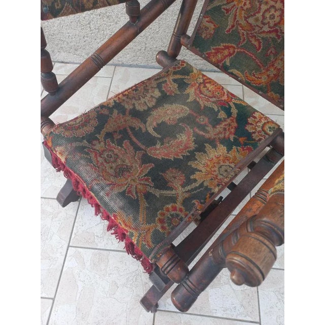 Napoleon III Bamboo Style Rocking Chair For Sale - Image 5 of 13