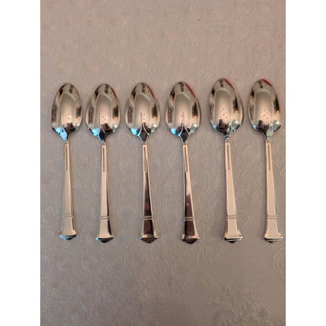 American Tiffany "Windham" Sterling Silver Dessert Spoons, 6 Pieces For Sale - Image 3 of 11