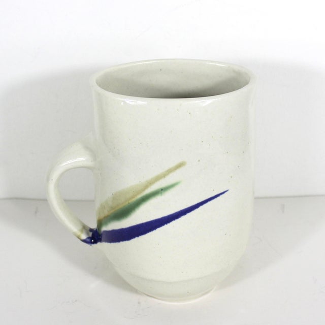 Eighties vintage studio pottery milk bag holder or jug or pitcher or vase. No damage. 7.25” tall 6.5” wide at handle 4.5”...