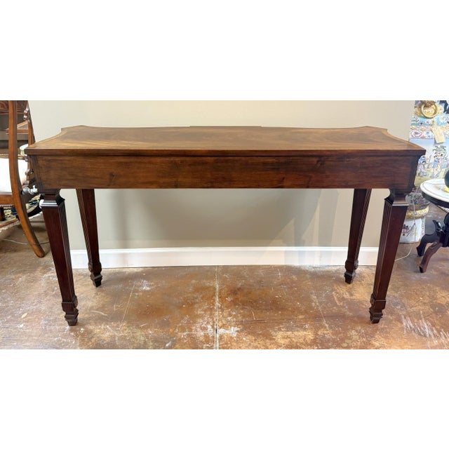 Vintage Henkel Harris Flamed Mahogany Adams Style Console Table Model No. 5758 For Sale - Image 12 of 17