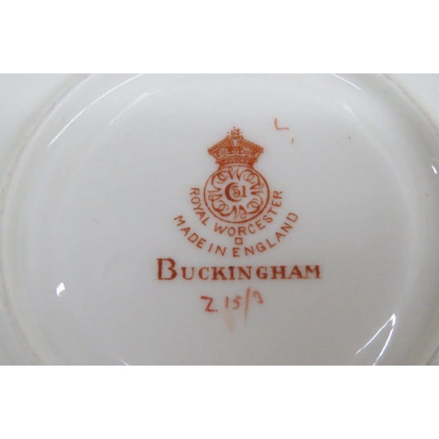 Royal Worcester Buckingham Porcelain Bouillon Soup Cup and Saucer Set For Sale In Miami - Image 6 of 12