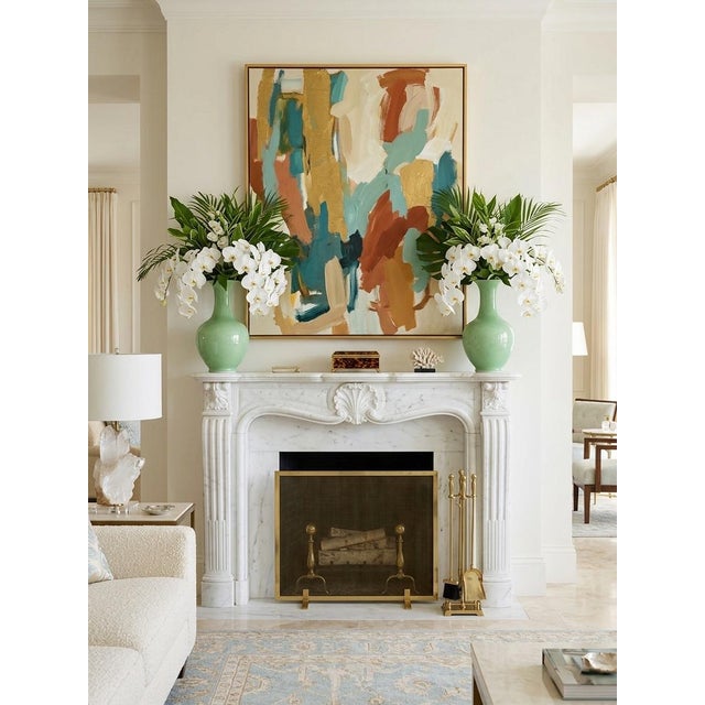 Celadon A Pair of Mid-Century Modern Style Porcelain Vases For Sale - Image 8 of 11