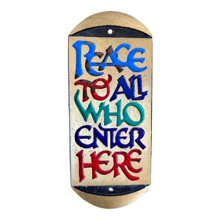 Vintage Terra Sancta Guild Entryway Door Plaque For Sale