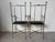 1970s Vintage Alberto Orlandi Giacometti-Style Metal Armchairs With Black Leather Seats – Pair For Sale - Image 5 of 17