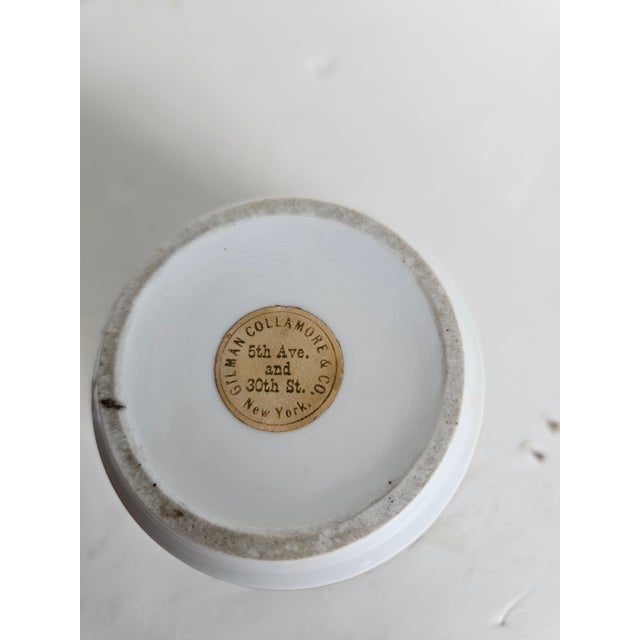 White Charming Antique Tiny Hand Painted Porcelain Cachepot Attributed Richard Klemm Dresden Gilman Collamore Fifth Ave. - A Pair For Sale - Image 8 of 8