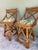 1960s Rare Trio of X-Back Bamboo Swivel Counter Stools (3) - Refurbished and Reupholstered For Sale - Image 11 of 12