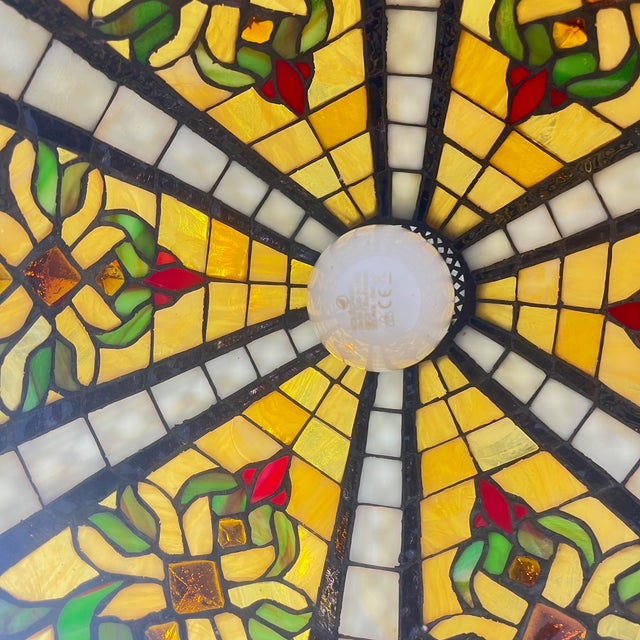 Tiffany Stained Glass Pendant Light, 1960s For Sale - Image 13 of 16