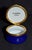 VTg. Ashley Enamel's Trinket Box Hand Painted Kestrel Hawk Bird of Prey Blue For Sale - Image 9 of 11