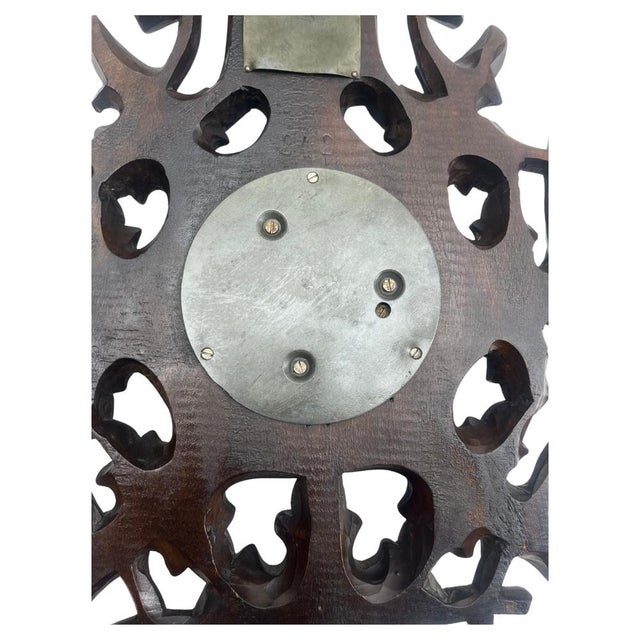 Wall-Mounted Weather Station in Carved Walnut, 1910 For Sale - Image 9 of 15