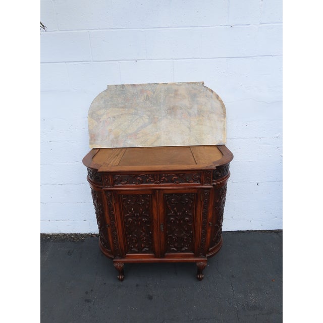 Early 1900s French Heavy Hand Carved Commode Marble Top Cabinet 6672 For Sale - Image 18 of 18