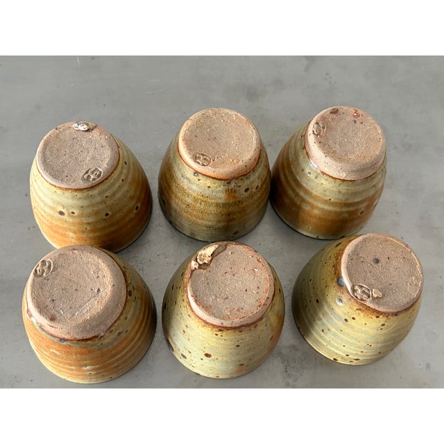 Pyrite Stoneware Cup Set by Gustave Tiffoche, France, 1970s, Set of 6 For Sale - Image 14 of 18